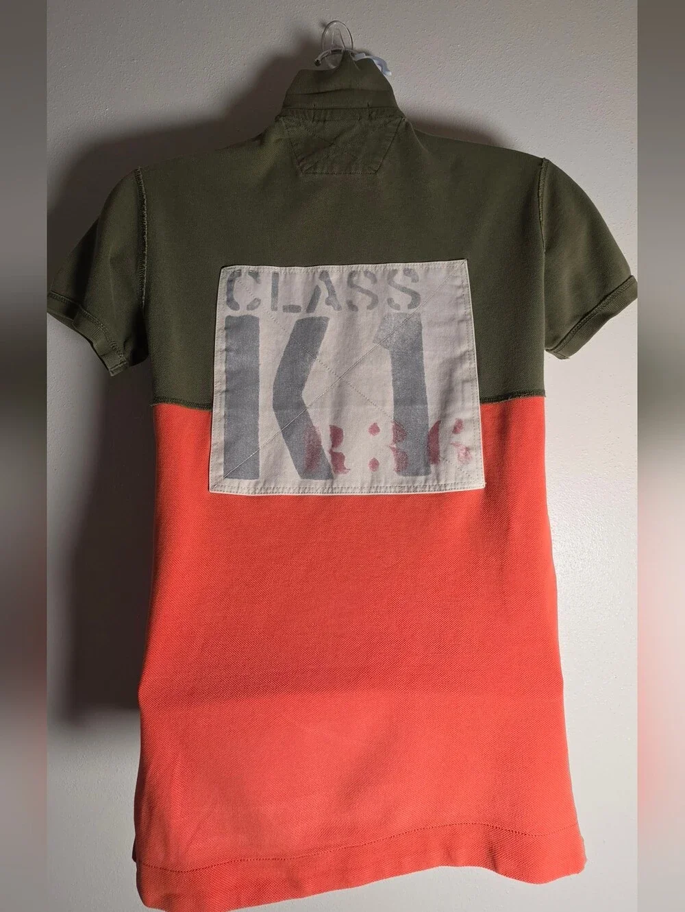 Ralph Lauren Green & Orange Short-Sleeve Polo with Yellow Accent